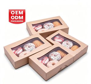 กล่องโดนัทกระดาษแบบกำหนดเองพร้อมหน้าต่างสำหรับการสร้างแบรนด์ - Product Image 1