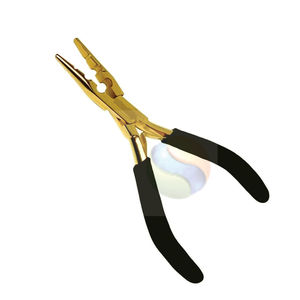 “Premium Gold-Plated Hair Extension Pliers Kit – Composite Material, <b>Needle</b> Nose, Rubber Grip, <b>Bead</b> Removal Tools - Product Image 4