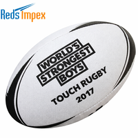 Ballon de rugby promotionnel en caoutchouc synthétique durable, logo entièrement personnalisable, idéal pour les événements d'entreprise, la promotion sportive
