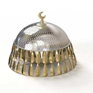 Olla de Metal de Diseño Árabe de Excelente Calidad en Color Plateado con Tapa, la Más Vendida, para Mantener la Comida Caliente - Product Image 1