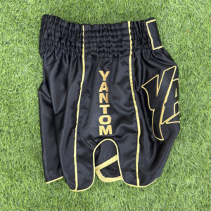 กางเกงมวยไทยสีดำปักโลโก้สีทอง ชุดมวยผสม ทรงปกติทุกขนาด - Product Image 3