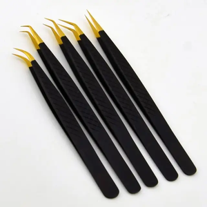 Stainless Steel Grip Eyelash Tweezers <b>Pink</b> <b>Box</b> Custom Packaging Isolation Private Label Smooth Tip Volume Lash Tweezers Beauty - Product Image 6