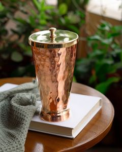Copper Hammered Cocktail Glasses Set Of 2 Modern Bar Accessories Metal Drinking Glass For Tabletop Use - Product Image 6