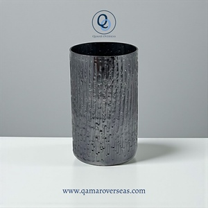 Vase à fleurs noir fait main en aluminium embossé pour la décoration de la maison, le bureau, la salle à manger et les décorations de mariage - Product Image 2