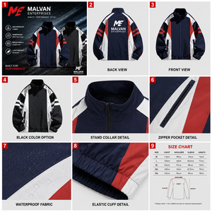 เสื้อแจ็คเก็ตวาร์ซิตี้แบบยูนิเซ็กซ์ ผ้าโพลีเอสเตอร์สีพื้น ดีไซน์พิมพ์ลายทันสมัย คุณภาพสูง ลายพิมพ์แบบรีดร้อน โลโก้ด้านหน้าแบบกำหนดเอง ซิปหน้า เหมาะสำหรับฤดูใบไม้ร่วง - Product Image 6