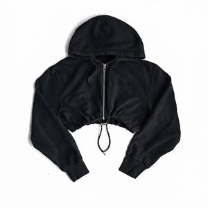 Women's Oversized Cropped Pullover Hoodie Women's Casual Fleece Crop Hoodie Long Streetwear <b>Sweatshirt</b> 100% Cotton - Product Image 1