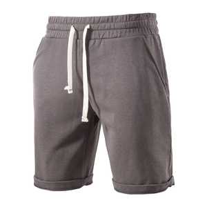 Pantalones Cortos Bermuda de Algodón Azul Marino para Hombre, con Cordón, Casuales, de Cintura Media, Color Sólido, Tejido de Punto - Product Image 3