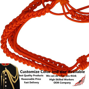 Wholesale Aiguillette in Orange Silk with Gold Tags Navy Aiguillette Shoulder <b>cord</b> - Product Image 2