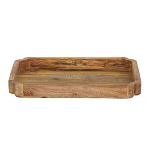Bandeja Clásica Grainstone de Madera de Acacia con Bordes Lisos, Sin Asas, Calidad Premium, Tabla Plana Hecha a Mano, Plato Minimalista - Product Image 1