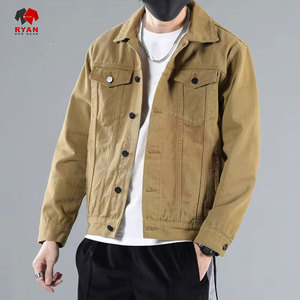 เสื้อแจ็คเก็ตยีนส์ผู้ชายติดกระดุมด้านหน้า ออกแบบเองได้ รับผลิตแบบ OEM ODM สไตล์คลาสสิก แฟชั่นลำลอง - Product Image 2
