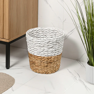 Eco-friendly Water Hyacinth Trash Can, Biodegradable Woven Waste <b>Bin</b>, Natural Wastebasket for Bathroom,Vietnam Wholesale Supply - Product Image 6