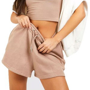 Women's Premium Style Yoga Shorts Breathable Quick Dry Hot Shorts Custom Logo Eco-Friendly Anti-Wrinkle 100% Cotton <b>Drawstring</b> - Product Image 1