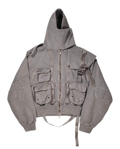 Oversized Hooded Cotton <b>Jacket</b> Men's Casual Solid Color Pocket Design Breathable Woven Fabric Autumn Style Regular Length - Product Image 1