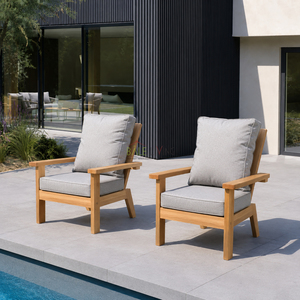 Teak Garden Adirondack Chair Outdoor Wooden Armchair Contemporary Design Durable Eco-Friendly Portable Park & Villa - Product Image 1