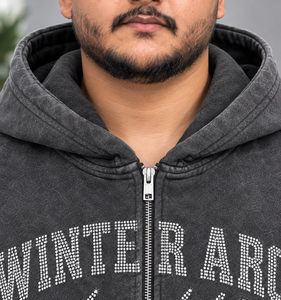 Sweat à capuche personnalisé unisexe avec strass, motif graphique, streetwear, coupe oversize, en molleton, étiquette personnalisée, pour l'hiver, tenue formelle, sweat à capuche OEM - Product Image 2