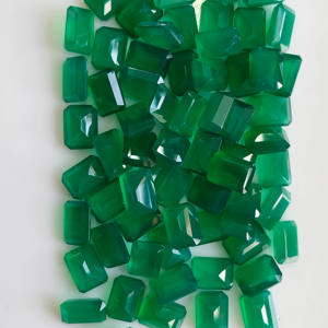 พลอยออนิกซ์สีเขียวธรรมชาติ 8x6 มม. ทรงแปดเหลี่ยม คุณภาพดีที่สุด พลอยหลวมสำหรับทำเครื่องประดับ ผลิตภัณฑ์จากเรดเมาน์เทน เจมส์ - Product Image 3