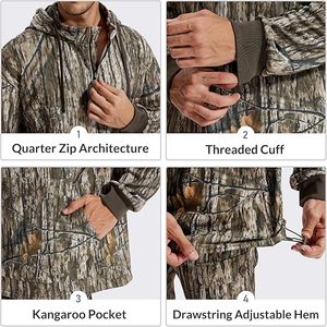 Hunting Hoodies for <b>Men</b> Fleece Lining Performance Insulation Pullover <b>Camo</b> Hoodie - Product Image 4