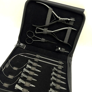 Pince à micro-anneaux la plus vendue, noire mate en acier inoxydable, kit d'outils pour extensions capillaires avec logo personnalisé, poids 300g - Product Image 5