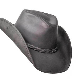Chapeau de cowboy en cuir de qualité supérieure, style western, pour l'extérieur, protection solaire, réglable, vintage, fait main, pour festival, mode country - Product Image 5