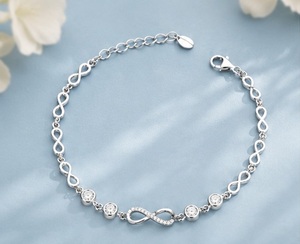 Rhodium Plated 925 Sterling <b>Silver</b> <b>Charm</b> <b>Bracelet</b> for Women Elegant Protective Symbol Fashion Jewelry Handmade 6.0 Inches - Product Image 5