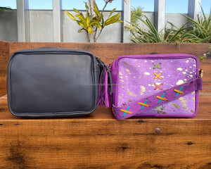 กระเป๋าสะพายไหล่หนังโลหะสีทองสำหรับผู้หญิง, กระเป๋าสะพายข้างกระเป๋าถือสำหรับเดินทางกลางแจ้งมีพู่ห้อย - Product Image 5