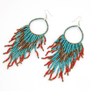 Pendientes para mujer, joyería de moda, pendientes grandes con cuentas y borlas, pendientes largos de MD HANDICRAFTS - Product Image 3