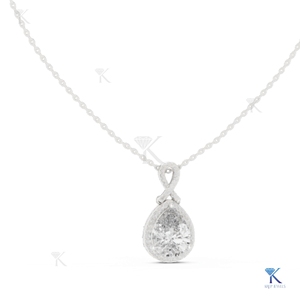 3.50 CT Lab Grown Diamond Teardrop Halo Pendant <b>Necklace</b> Solid <b>Gold</b> Fine Women <b>Infinity</b> Charm Luxury Jewelry Gift Party Wedding - Product Image 2