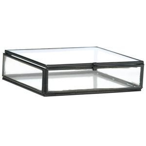 Glass Storage Box with <b>Black</b> Frame and Clear Panels for Jewelry Organizers - Product Image 3