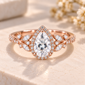 <b>Oval</b> Cut <b>Moissanite</b> <b>Engagement</b> <b>Ring</b> 925 Sterling Silver Rhodium Plated Luxury Leaf Vine Design Bridal Wedding <b>Ring</b> Custom Fine - Product Image 2