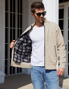 Nouveau pull en tricot pour homme de qualité supérieure, chaud pour l'hiver, fermeture éclair, tissu doux et confortable, manches longues, décontracté, coupe ajustée, tricot classique - Product Image 6