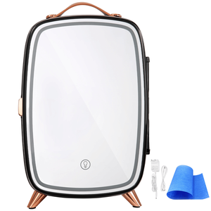 Mini 6L luce LED HD specchio AC DC Skincare frigo nero piccolo frigorifero per camera da letto Desktop-deposito cosmetico per la bellezza del viso - Product Image 5