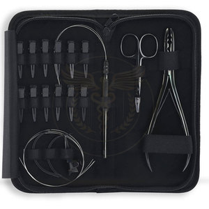 QORVEX INSTRUMENTS Hair Extension Tools Kit Stainless Steel 12pcs Clips Micro Beads <b>Crimping</b> Plier Scissors Installation Remover - Product Image 1