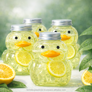 500ml Duck Shape PET <b>Plastic</b> Bottle with Aluminum Lid for Milk Tea Juice Coffee Beverage <b>Packaging</b> - Product Image 2