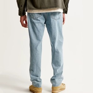 Jeans en denim unisexe OEM personnalisés, déchirés, style streetwear décontracté, vêtements de travail, écologiques, respirants, coupe droite, confortables - Product Image 3