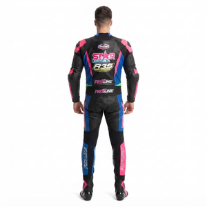 Combinaison de course premium Ramaha pour homme, 1 pièce, en cuir de vache véritable/cuir de kangourou, style MotoCP, combinaison de course sur circuit, niveau de protection 2 - Product Image 2