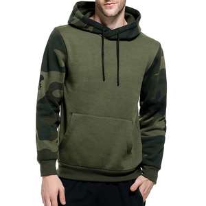 Sweat-shirt à capuche personnalisé pour homme, style sport et streetwear, grandes tailles, avec manches camouflage. - Product Image 1