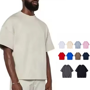 T-shirts personnalisés avec logo, haute qualité, 260 GSM, coupe ample, 100% coton, épaules tombantes, coupe courte, taille plus, pour moi - Product Image 2