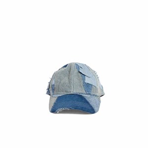 Unisex Distressed Denim Baseball Cap with Embroidery Punk Style 6-Panel Hat Fitted Closure Common 100% Cotton - Product Image 6