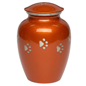 Urnes funéraires pour animaux de compagnie en aluminium de haute qualité avec empreinte de patte, finition en étain et couleur violette, urnes métalliques durables pour animaux de compagnie - Product Image 2
