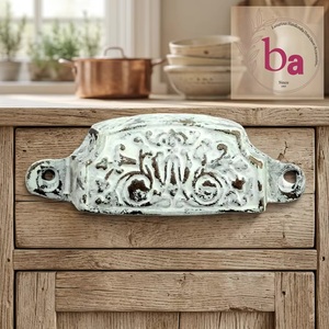 Ba Industrial Cast Iron Adjustable Cabinet Handle Rectangle Floral Design Durable Workshop Furniture Drawer Dresser Living Room - Product Image 3