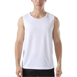 Custom Made Men's 100% Cotton Tank Tops Muscle Gym <b>Running</b> Breathable Knitted Logo Stringer Bodybuilding Fitness <b>Singlet</b> - Product Image 3