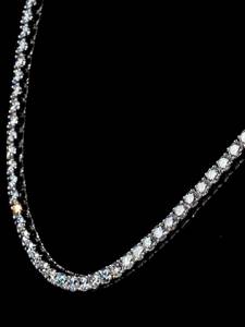 Collier tennis en moissanite, chaîne à maillons en argent sterling 925, bijoux unisexes hip-hop pour mariage et fête - Product Image 1
