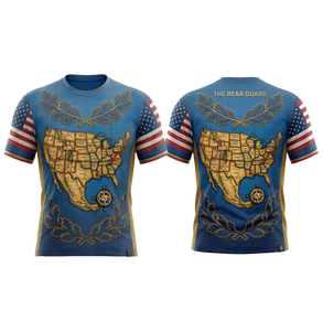 เสื้อยืดคอกลมแขนสั้นพิมพ์ลายแผนที่ด้วยเทคนิคซับลิเมชั่นคุณภาพสูง เนื้อผ้านุ่ม ระบายอากาศได้ดี ผลิตจากโพลีเอสเตอร์ เหมาะสำหรับงานออกแบบตามสั่ง - Product Image 4