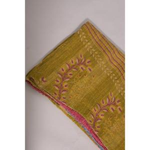 Eco-Friendly Handmade Printed Kantha <b>Quilt</b> Vintage Floral Cotton <b>Throw</b> Indian Boho Bedspread Reversible Blanket All-Season Gift - Product Image 4