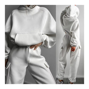 เสื้อผ้าถักนิตติ้งสำหรับผู้หญิง ฤดูใบไม้ร่วง ฤดูหนาว ปี 2026 ชุดเซ็ต 2 ชิ้น กางเกงวอร์ม เสื้อสเวตเชิ้ต ขายส่งสำหรับผู้หญิง - Product Image 1