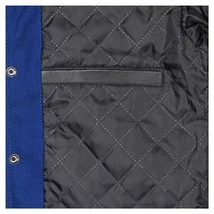 Men's Pink White Varsity Jacket Preppy Style PU Leather Sleeve Turn-down Collar Regular Fit Autumn Wear - Product Image 4