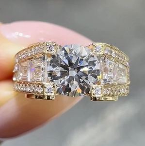 Bold Multi-Stone Moissanite <b>Diamond</b> <b>Ring</b> Bezel Setting IGI Certified Heavy Silver Statement Design - Product Image 1