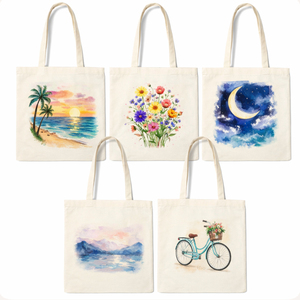 Customized Cotton <b>Canvas</b> <b>Tote</b> Bag with long Handle 12oz Medium Size Wedding Gift Bags Beige Sports Yoga Shopping Bag Reusable - Product Image 4