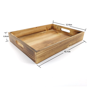 Plateau de service rond en bois d'acacia naturel, best-seller, plateau en bois pour la présentation des aliments, décoration de cuisine, salle à manger, maison, article de table - Product Image 5