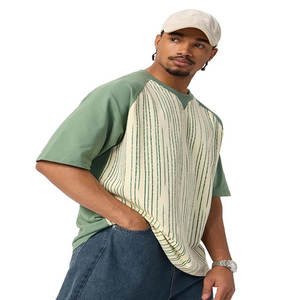 Camiseta de algodón 100% de manga corta con hombros descubiertos y cuello redondo para hombre, estilo OEM/ODM, con logotipo personalizado, estampado oversize. - Product Image 2